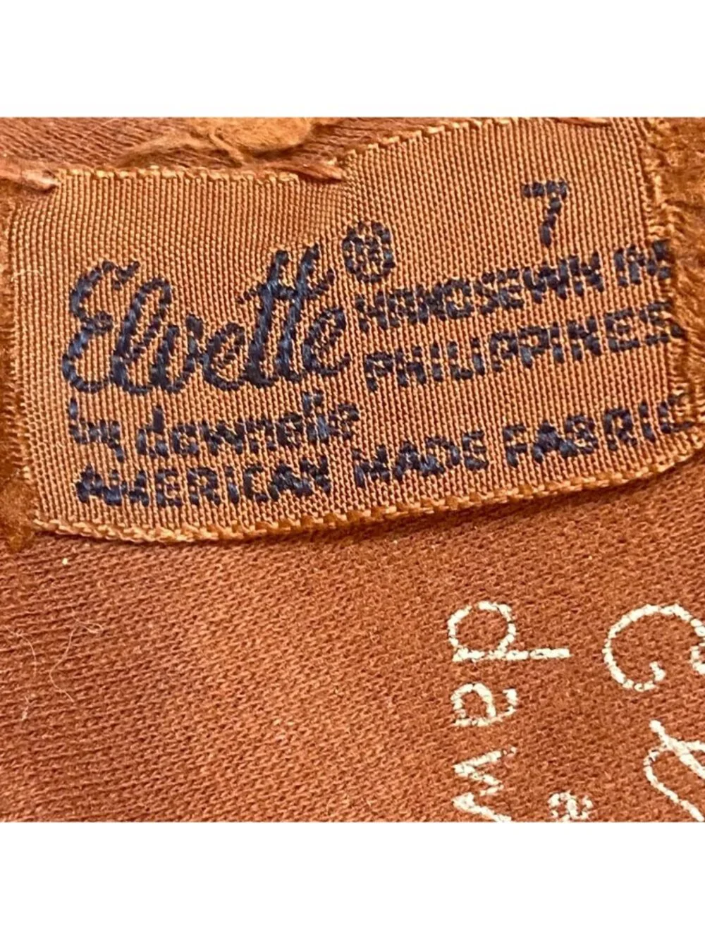 Vintage Elvette by‎ Dawnelle Hand Sewn Occasion Gloves Sz 7-1/2 Rust #186C